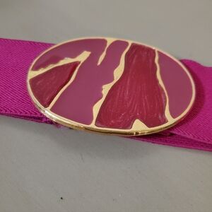 Vintage Pink Belt With Geode Buckle Medium